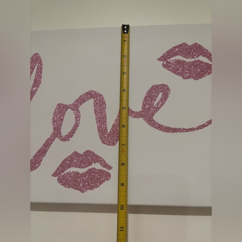 Pink Glitter Love Wall Art - Picture 4 of 7